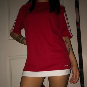 Red adidas t-shirt